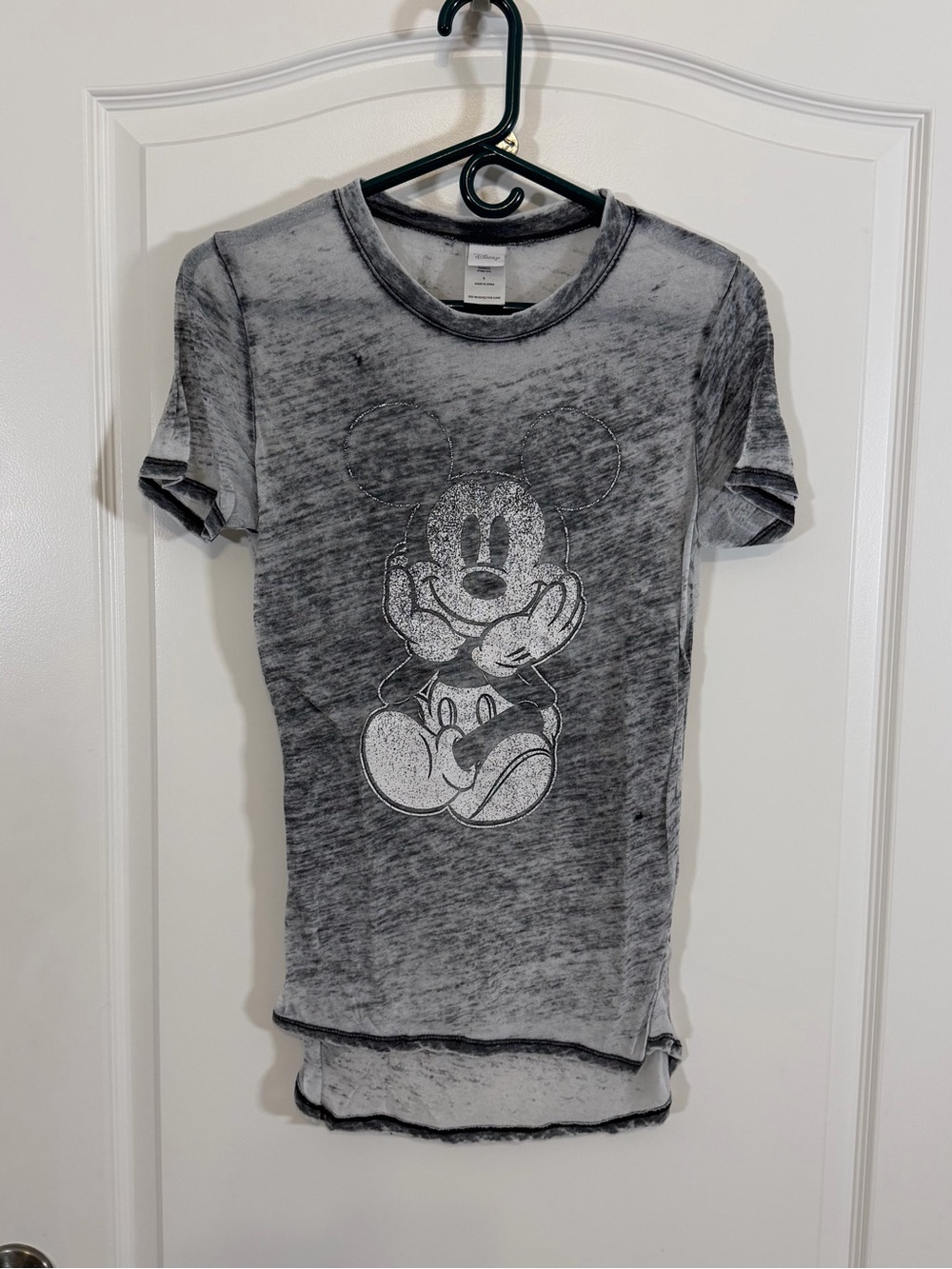 Disney Gray and White Distressed Graphic Tee